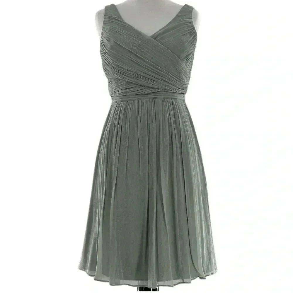 J crew Heidi dress Style 93100 s6 green sea foam silk chiffon formal bridesmaid